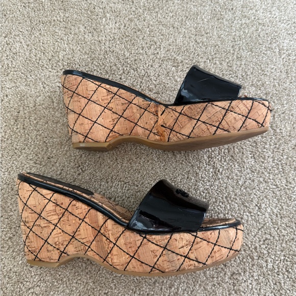 Chanel Black Wedge Sandals - Picture 4 of 5